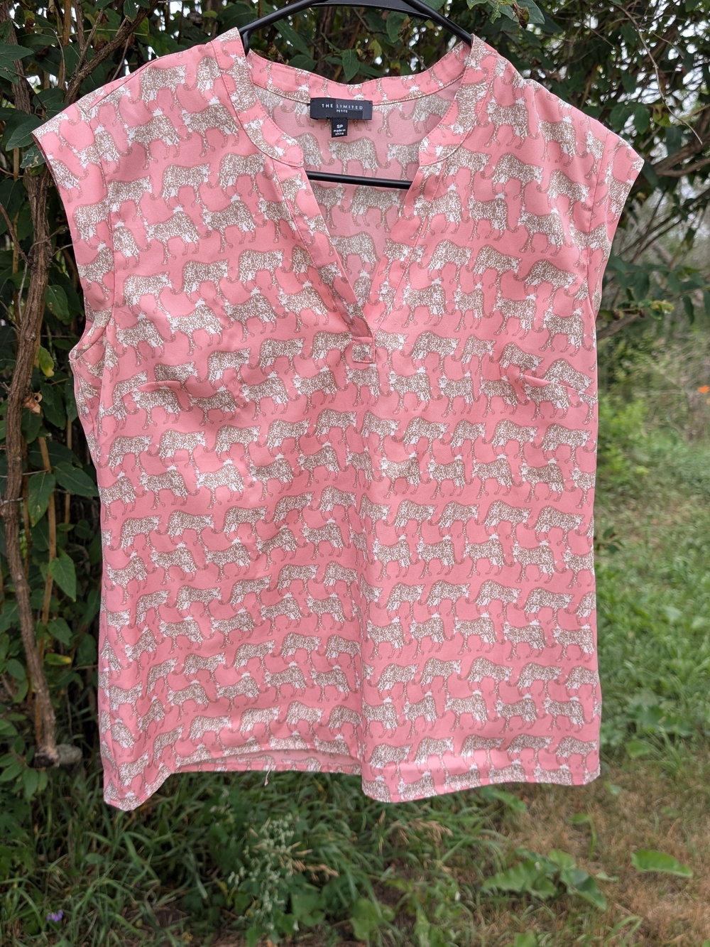 The Limited Pink Printed Cap Sleeve Camisole